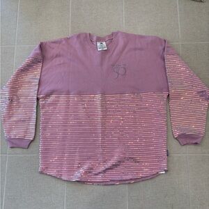 Disney womens Mauve and Pink Sequin Sweatshirt